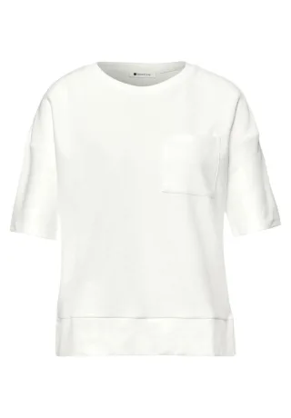 Street One - T-Shirt mit Struktur-Mix weiß - Gr. - 36