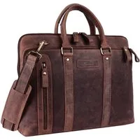 Benthill Aktentasche Echt Leder Laptoptasche Notebooktasche Umhängetasche Laptoptasche, Schultergurt / Umhängegurt Reißverschlussfach