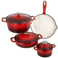 CS Koch-Systeme Topf-Set Xanten, Gusseisen (Set, 7-tlg., je 1 Fleischtopf Ø 15/26 cm, 1 Bratentopf Ø 23 cm, 1 Pfanne Ø 28 cm), Induktion