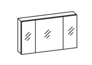 Artiqua Spiegelschrank , Stahlgrau, 070-SET-6-12-88 070-SET-6-12-88