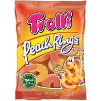 TROLLI Süßigkeit, Trolli Peach Rings Halal saures Fruchtgummi mit Schaumzucker 100g