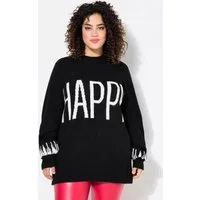 Angel of Style Rollkragenpullover Pullover HAPPY-Statement Ballon-Langarm