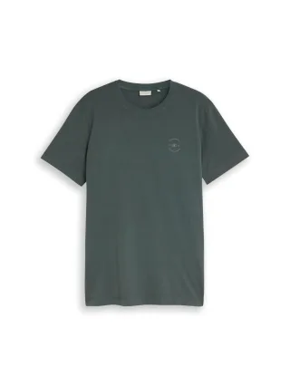 Tom Tailor - T-Shirt mit Logo-Print Darkest Olive - Gr. - S