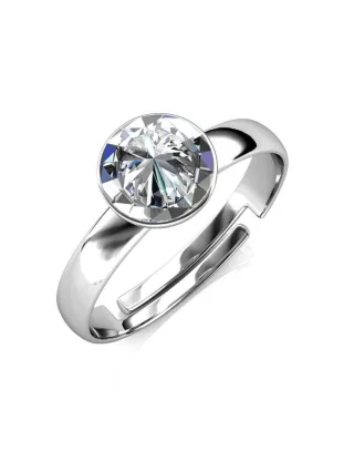 Acacia One Size Ring - Silber und Kristall
