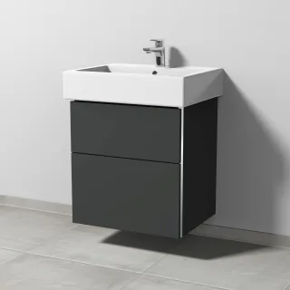 Sanipa 3way Waschtischunterbau zu Duravit Vero Waschtisch mit 2 Auszügen, Graphit-Matt BP7161B