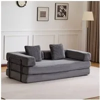 Leawin Sofa 4-in-1 Wohnzimmersofa mit Bettfunktion – faltbares Cord Schlafsofa, Bequemes & modernes Schlafsofa aus Cord – ideal für kleine Räume