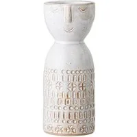 Bloomingville Dekovase Embla, Weiß Steingut 6 x 14,5 cm Dänisches Design