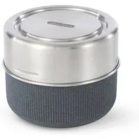 black+blum Lunchbox, Borosilikatglas, Edelstahl, (3-tlg), spülmaschinengeeignet, mit Edelstahldeckel und Silikonschutzaufleger