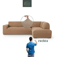 Belmarti Ecksofahusse Bezug für Ecksofa mit Halbinsel rechts/links, elastisches Material, hochwertiger und langlebiger Baumwollmix