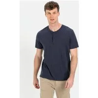 camel active Henleyshirt aus reiner Baumwolle Kurzarm