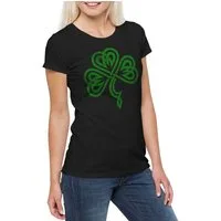 Urban Backwoods Print-Shirt Shamrock Irish Knot III Damen T-Shirt Cloverleaf Irland Ireland (1-tlg) Kleeblatt Kelten Knoten Runes
