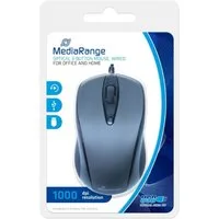 Mediarange Mediarange Maus optisch mit Kabel 3 Tasten 1000 dpi schwarz MROS201 Maus