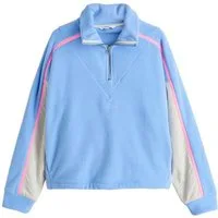 Next Fleecepullover Fleece mit halben Reißverschluss und Blockstreifen (1-tlg)