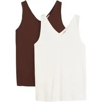 bonprix Tanktop (Packung, 2er) ärmelloses Design, aus Baumwolle, bequeme Passform