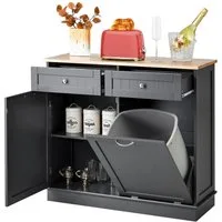 COSTWAY Kommode, für 40L Mülleimer, mit Arbeitplatte, Schublade 100x35,5x90cm
