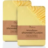 NatureMark Spannbettlaken 2er-Set Mikrofaser Spannbetttuch, Polyester, Gummizug: rundum, (2 Stück), Gelb)