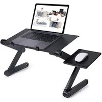 JEOBEST Laptoptisch Laptop-Ständer, Aluminiumlegierung Platte 42x26cm, Klappbarer, Verstellbar, Tragbares Bett Frühstück Tablett Buch Ständer