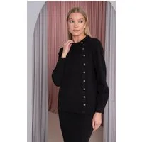 Passioni Strickpullover mit asymmetrischem Knopfdetail