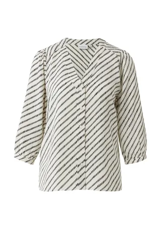 comma - Bluse creme/schwarz - Gr. - 40