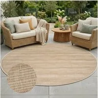 Carpet City Outdoorteppich Outdoor 789, auch in rund, rund, Höhe: 5 mm, Witterungsbeständig für Balkon, Terrasse, In und Outdoor, Sisal Optik