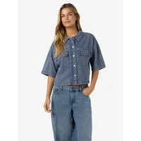 Noisy may Jeansbluse NMENZA S/S REG CROP SHIRT MG004MB NOOS