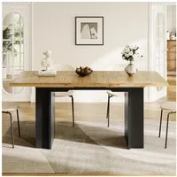 i@home Esstisch Ausziehbarer Esstisch, 120-160 x 80 cm, perfekt für Moderne Esszimmer (1 Tisch), Teleskoptisch (120-160×80cm), Tisch mit Regalen, Küchentisch,Holzfarbe