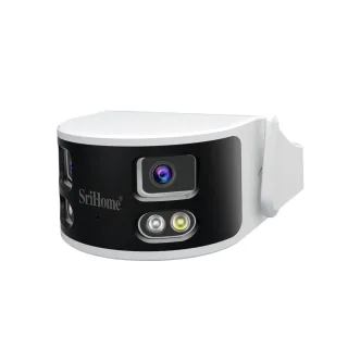 SriHome SH070 4MP Dual Lens WIFI Security Camera 180 degrees Wide Angle Night Vision Two Way Audio IP66 Waterproof Surve