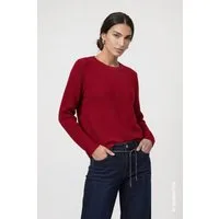 Monari Strickpullover Pullover Basic monari Rippe Regular fit mit Rundhalsausschnitt