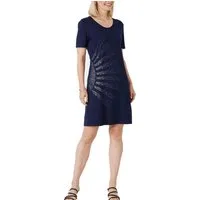 Hajo Jerseykleid Hajo Damen Freizeitkleid 90 cm Glitzersteinchen