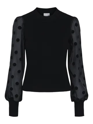 Y.A.S - YASDOTME LS KNIT PULLOVER S. NOOS Black - Gr. - M