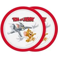 Geda Labels GmbH Frühstücksteller Tom & Jerry 2er Set, (2 St), Rot, 21,5 cm, spülmaschinengeeignet