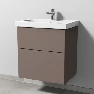 Sanipa 3way Waschtischunterbau zu Geberit iCon Light Waschtisch mit 2 Auszügen, Taupe-Matt SP5711T