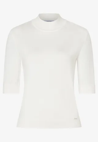 MORE & MORE - Turtleneck-Pullover mit kurzen Ärmeln weiß - Gr. - 46