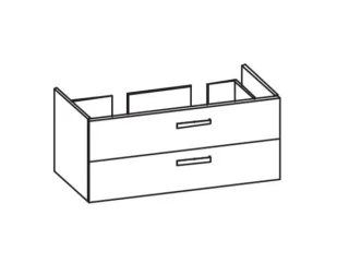 Artiqua 412 Waschtischunterschrank für Softmood T0067, Stahlgrau, 412-WU2L-I65-7142-88 412-WU2L-I65-7142-88