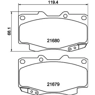 Hella Bremsbel?ge vorne Toyota Fortuner Hilux 8DB355020-811