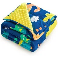 SiviO Gewichtsdecke Kinder, Superweicher Kristallsamt mit Cartoon Mustern, 90x120cm, Füllung: 85% Keramikperlen & 15% Polyesterfaser, Bezug: 100% Polyester, Reversible Schwere Decke für Kinder