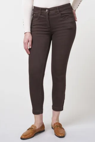 Twigie Kolorierte Shape-On Gerade Jeans Shorts | Schokolade