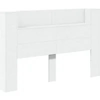 vidaXL Bett Stauraum Kopfteil mit LED Weiß Holzwerkstoff (1-tlg)