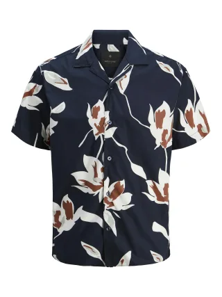 JACK&JONES - JPRBLAPALERMO PRINT RESORT S/S SHIRT night sky - Gr. - S