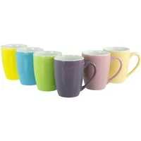 CreaTable Becher Universal Fresh Bicolor, Becher 35 cl, 6-tlg., 6-tlg., Steinzeug, Frische Farben