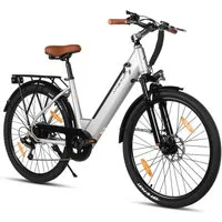 HILAND E-Bike 26" E-Mountainbike mit Shimano-Schaltung, Gepäckträger & Nabenmotor, Heckmotor, 280,8 Wh