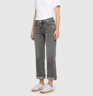 MAC - MAC JEANS - LAURA, Cross authentic Denim grau - Gr. - 38