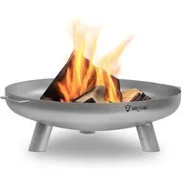 BBQ-Toro Feuerschale Edelstahl Feuerschale Ø 80 cm, Silber, Outdoor Dreibein Feuerstelle, (1-St)
