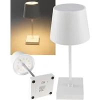 ChiliTec Tischleuchte LED Tischleuchte 26cm, Weiß 3xAA A Batterie, dimmbar, Licht warmweiß