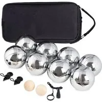 ElitVita Spielball Boule Set 6/8 Kugeln mit Tasche & Zubehör – Boccia Spiel Outdoor (8-St), Hochwertige Edelstahl Kugeln, 4 Designs leichtes erkennen der Kugeln