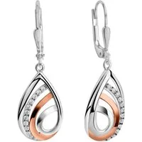 Firetti Paar Ohrhänger Schmuck Geschenk Silber 925 Ohrschmuck Ohrringe Tropfen bicolor, mit Zirkonia (synth)