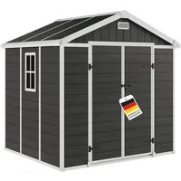 STEELSØN Gerätehaus Novara mit Bodenplatte, wetterfest, Geräteschuppen mit Satteldach, Gartenhaus inkl. Fenster