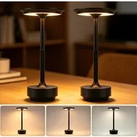 ZMH LED Tischleuchte Kabellos Nachttischlampe Touch Dimmbar Lampe Fensterbank Wohnzimmer, Augenschutz, Einfache Installtion, LED fest integriert, 3000-6500K, mehrere Helligkeitsstufen Akkulampe mit USB-Ladefunktion Kinderzimmer
