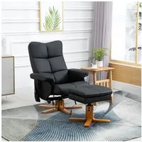 HOMCOM Massagesessel Hocker, 360°drehbarer mit Massage, TV-Sessel, Polyester (Massagesessel, 2-St., Relaxsessel), für Wohnbereich, Schwarz