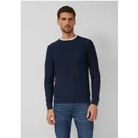 s.Oliver Longpullover Strickpullover Strickpullover mit Flammgarnstruktur und Rollkante